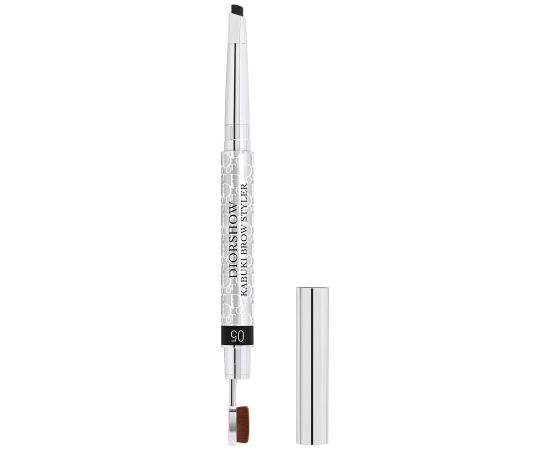 Christian Dior, Diorshow Kabuki, Double-Ended, Eyebrow Cream Pencil & Brush 2-In-1, 05, Black, 0.09 g Dekoratīvā kosmētika