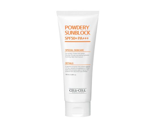 Cell By Cell, Powdery Sunblock, Protecting The Skin Barrier, Sunscreen Cream, For Face, SPF 50+, 100 ml Ķermeņa kosmētika