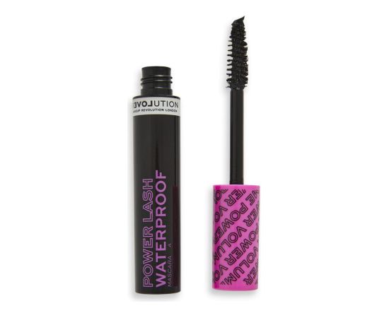 Makeup Revolution, Relove Power Lash, Vegan, Waterproof, Volume, Mascara, Black, 8 ml Dekoratīvā kosmētika