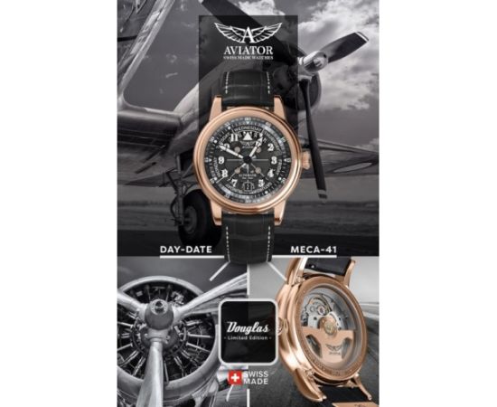 Aviator DOUGLAS DAY-DATE MECA-41 V.3.36.2.285.4 Rokas pulksteņi 
