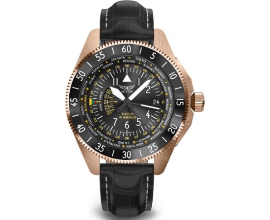 Aviator GMT Darius ir Girėnas. Skrydis per Atlantą V.1.37.2.292.4 Rokas pulksteņi 