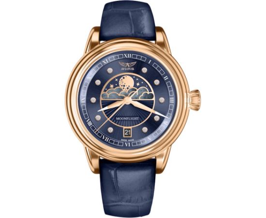 AVIATOR Douglas Moonflight  Diamonds Edition V.1.33.2.380.4 Rokas pulksteņi 