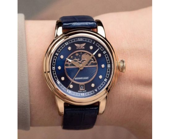AVIATOR Douglas Moonflight  Diamonds Edition V.1.33.2.380.4 Rokas pulksteņi 