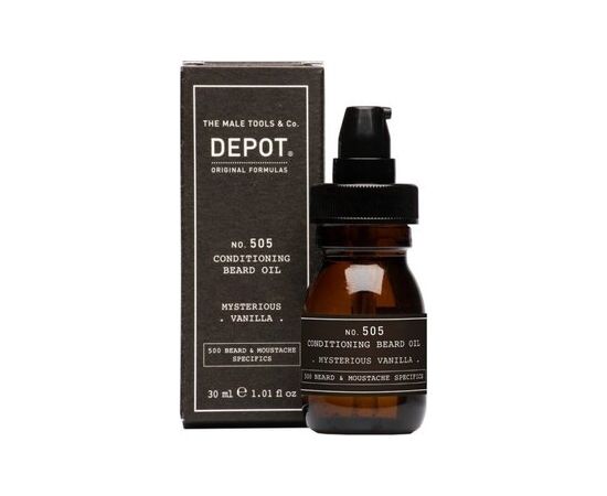 Depot No. 505 Conditioning Beard Oil Mysterious Vanilla - Olejový balzám na vousy 30ml Smaržas - NESAKĀRTOTS
