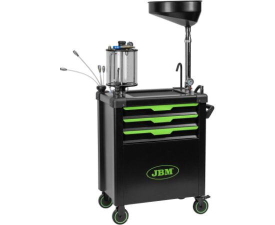 Eļļas notecināšanas ratiņi ar iesūkšanas sistēmu un nodalījumiem, JBM Vecās eļļas ierīces