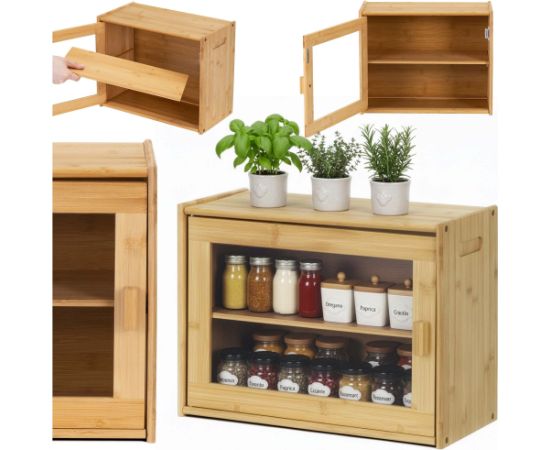 Springos Двухъярусная хлебница, контейнер для хранения хлеба, кухонный хлебный шкаф, бамбук Мебель для прихожей