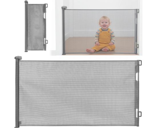 Springos Drošības barjera kāpnēm 80 cm, rullo žalūzijas durvīm, aizsargājošas, pelēkas Manēžas, Sētiņas