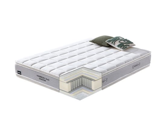 Gulta LARA ar matraci HARMONY DUO SEASON 90x200cm 90x200cm, šampanietis Gultas