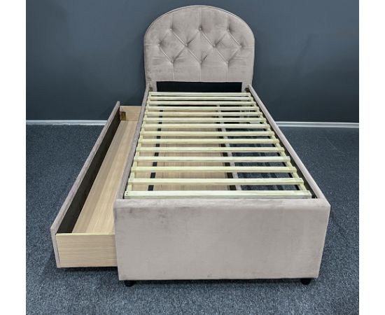 Gulta LARA 90x205cm, bez matrača, šampanietis Gultas