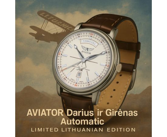 AVIATOR Darius ir Girėnas Automatic – Limited Lithuanian Edition Rokas pulksteņi 