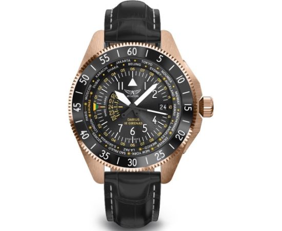 Aviator GMT Darius ir Girėnas. Skrydis per Atlantą V.1.37.2.292.5.4 Rokas pulksteņi 