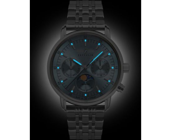 Zeppelin 8637M-3 LZ 14 Marine Moonphase Rokas pulksteņi 