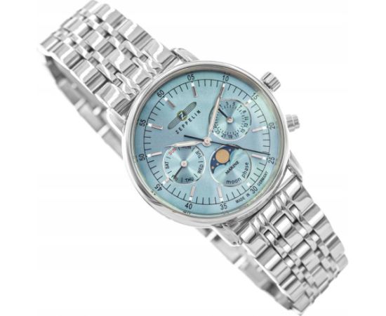 Zeppelin 8637M-3 LZ 14 Marine Moonphase Rokas pulksteņi 