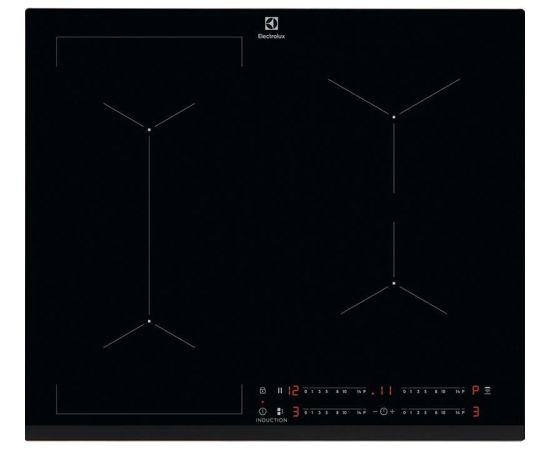 Electrolux 600 Series Bridge Hob2Hood, width 59 cm, black - Built-in induction hob Iebūvējama virsma - Indukcijas