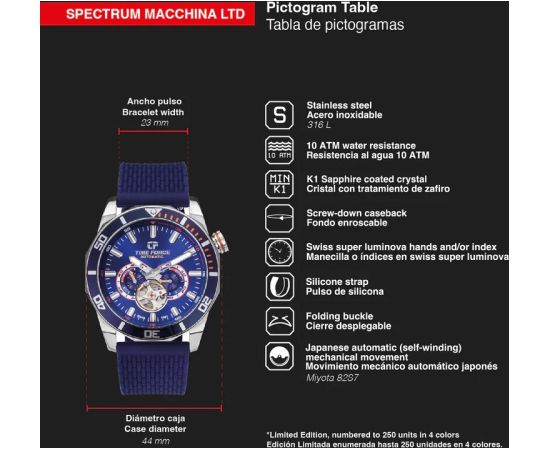 TIME FORCE Spectrum Macchina TF5035M-03LTD Rokas pulksteņi 