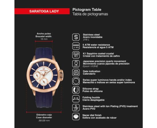 TIME FORCE Saratoga Lady TF5029LR-03 Rokas pulksteņi 