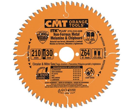 Griešanas disks alumīnijam CMT 276; 140x1,8x20; Z48; -6° Zāģripas