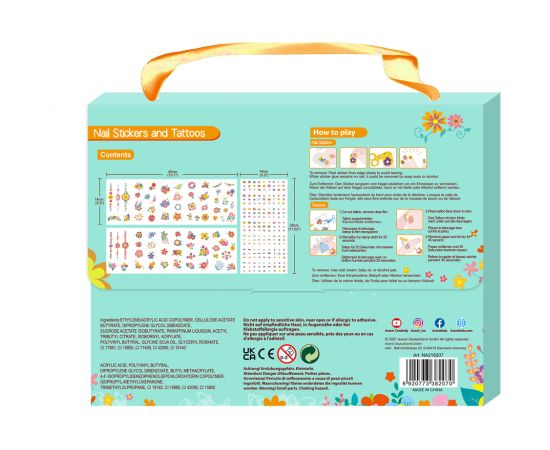 AVENIR Наклейки для ногтей и татуировки (260+ штук) - "Цветы" Творческие игрушки