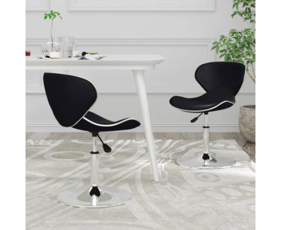 vidaXL Krzesła stołowe, 2 szt., czarne, obite sztuczną skórą Кухонные стулья