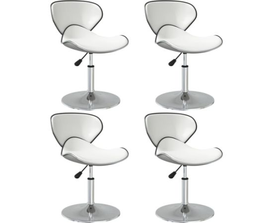 vidaXL Krzesła stołowe, 4 szt., białe, sztuczna skóra Virtuves krēsli