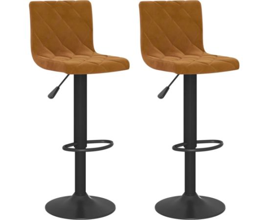 vidaXL Stołki barowe, 2 szt., brązowe, obite aksamitem Virtuves krēsli