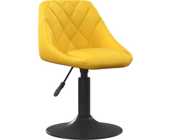 vidaXL Obrotowe krzesła stołowe, 2 szt., musztardowe, aksamitne Virtuves krēsli