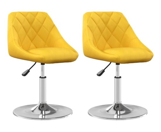 vidaXL Obrotowe krzesła stołowe, 2 szt., musztardowe, aksamitne Кухонные стулья