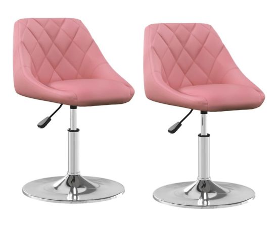 vidaXL Obrotowe krzesła stołowe, 2 szt., różowe, aksamitne Virtuves krēsli