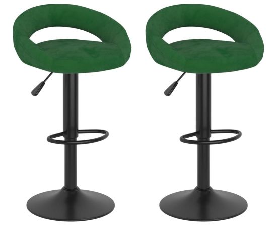 vidaXL Stołki barowe, 2 szt., ciemnozielone, obite aksamitem Кухонные стулья