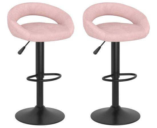 vidaXL Stołki barowe, 2 szt., różowe, obite aksamitem Virtuves krēsli