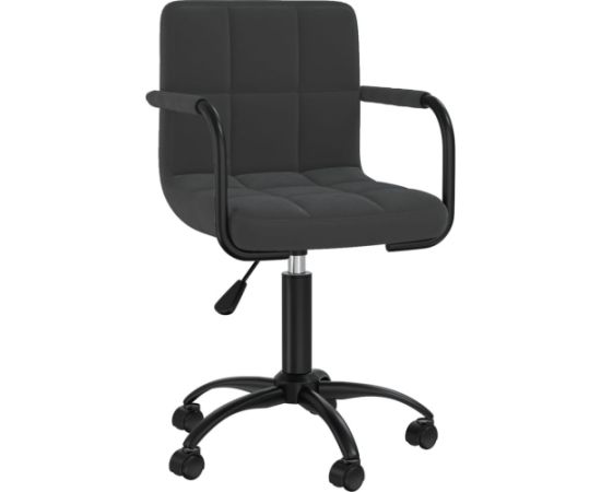 vidaXL Obrotowe krzesła stołowe, 4 szt., czarne, obite aksamitem Virtuves krēsli