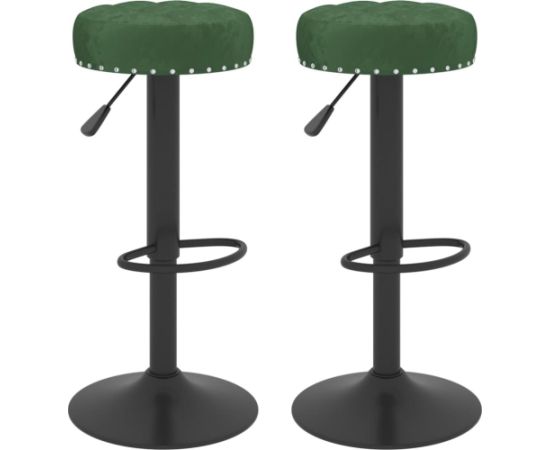 vidaXL Stołki barowe, 2 szt., ciemnozielone, obite aksamitem Virtuves krēsli