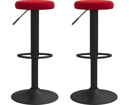 vidaXL Stołki barowe, 2 szt., winna czerwień, tapicerowane aksamitem Virtuves krēsli