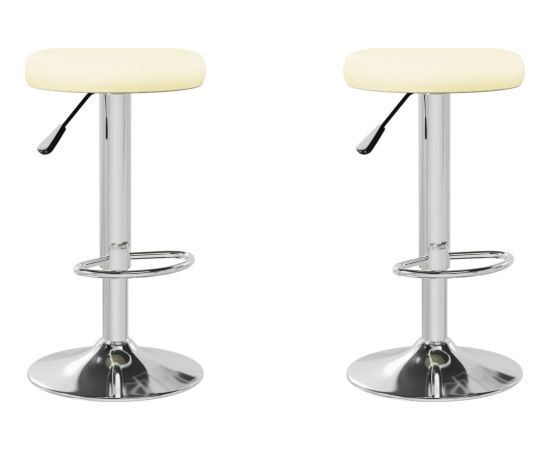 vidaXL Stołki barowe, 2 szt., kremowe, sztuczna skóra Virtuves krēsli