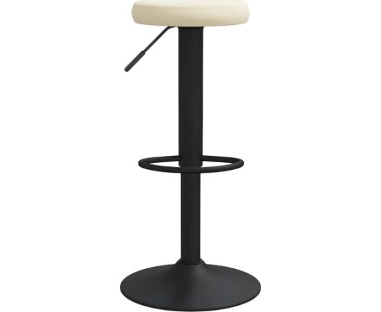 vidaXL Stołki barowe, 2 szt., kremowe, obite aksamitem Virtuves krēsli