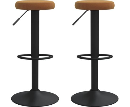 vidaXL Stołki barowe, 2 szt., brązowe, tapicerowane aksamitem Virtuves krēsli