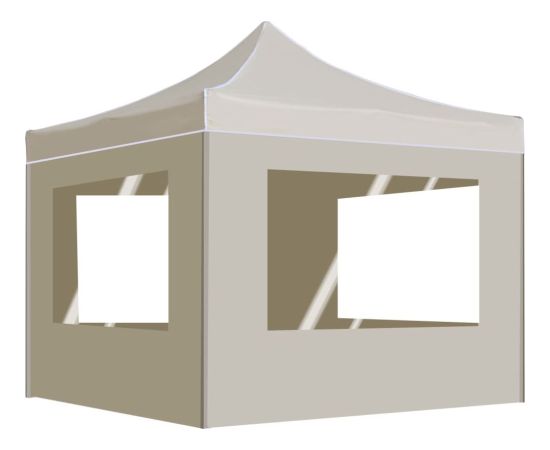 vidaXL Namiot imprezowy ze ściankami, aluminium, 2x2 m, kremowy Jaunumi -Dārzam