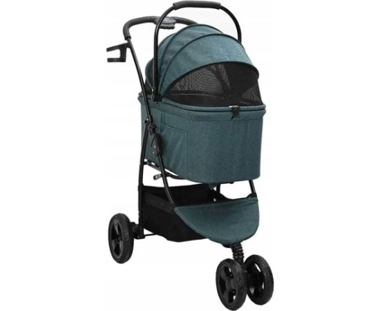 Vidaxl Składany wózek dla zwierząt Zielony 78 x 54 x 101 cm Lumarko! Suņu un kaķu transport somas