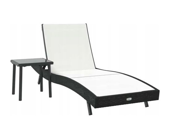 Vidaxl Leżak 2 pcs Czarny 40 x 40 x 40.5 cm polirattan Lumarko! Шезлонги и пляжные стулья