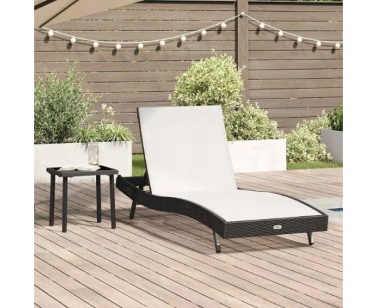 Vidaxl Leżak 2 pcs Czarny 40 x 40 x 40.5 cm polirattan Lumarko! Шезлонги и пляжные стулья