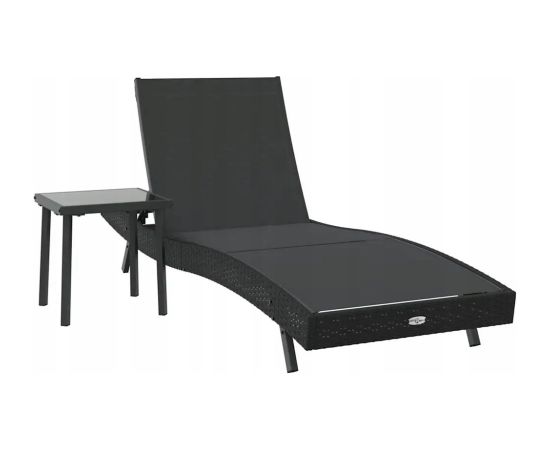 Vidaxl Leżak 2 pcs Czarny 40 x 40 x 40.5 cm polirattan Lumarko! Шезлонги и пляжные стулья