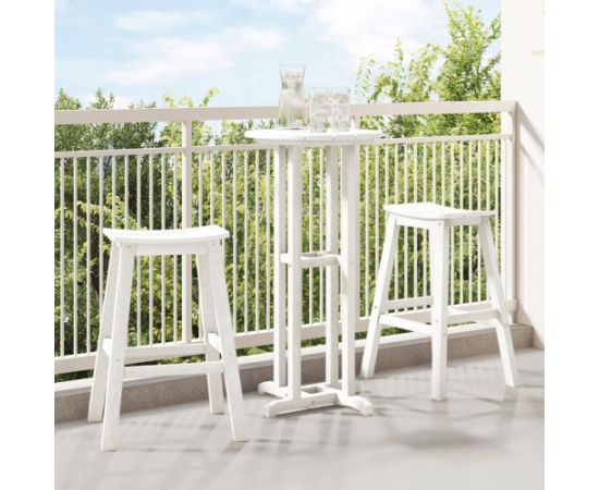 Vidaxl Barowy stołek 2 szt. Biała HDPE Lumarko! Кухонные стулья