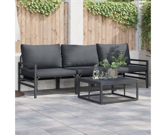 Vidaxl Zestaw Sof na Ogród 4 pcs Antracytowy Stal Lumarko! Dārza mēbeļu komplekti