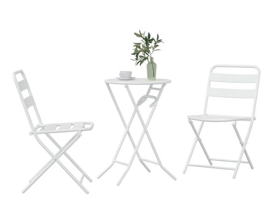 vidaXL Zestaw Bistro 3-częściowy, biały stół Dārza mēbeļu komplekti