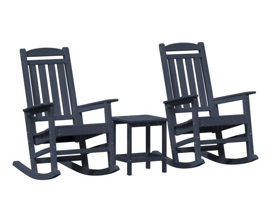 vidaXL Zestaw wypoczynkowy do ogrodu 3-częściowy Granatowy HDPE Dārza mēbeļu komplekti