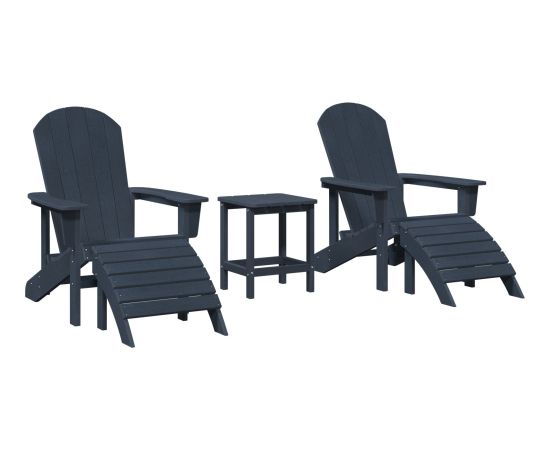 vidaXL Zestaw mebli ogrodowych w kolorze granatowym HDPE, 3-częściowy Dārza mēbeļu komplekti