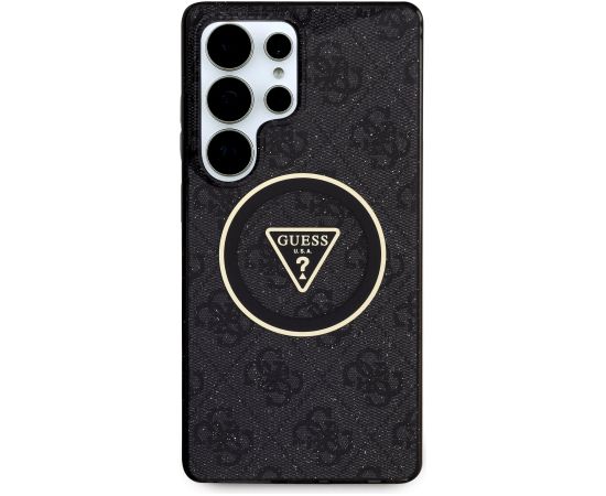 Guess IML 4G Glitter and Triangle Logo MagSafe Case Защитный чехол для Samsung Galaxy S25 Ultra / чёрный Чехлы - альтернативные