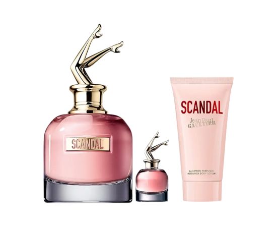 Set Jean Paul Gaultier: Scandal, Hydrating, Body Lotion, 75 ml + Scandal, Eau De Parfum, For Women, 6 ml *Miniature + Scandal, Eau De Parfum, For Women, 80 ml Dāvanu komplekti