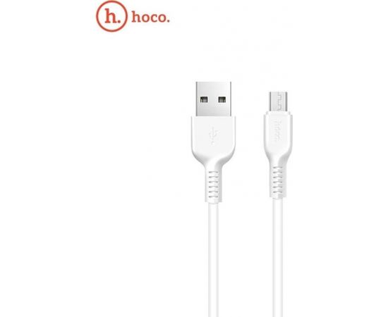 Hoco X20 Ultra Izturīgs-Mīksts Universāls Micro USB uz USB Datu & Ātrās Uzlādes kabelis 1m Balts