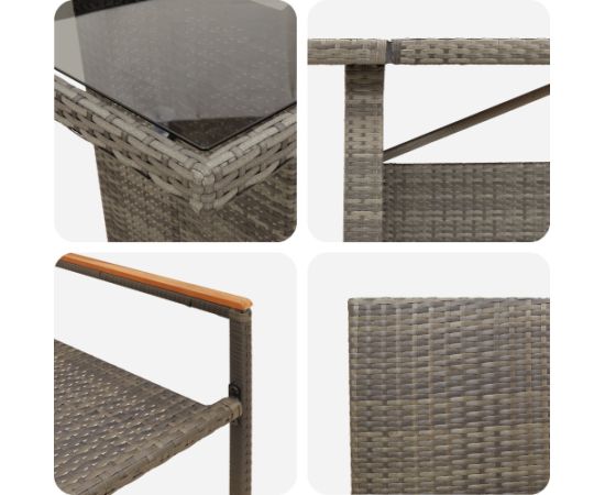 vidaXL Zestaw do jadalni w ogrodzie 9 pcs Szary 8-osobowy Technorattan Dārza mēbeļu komplekti